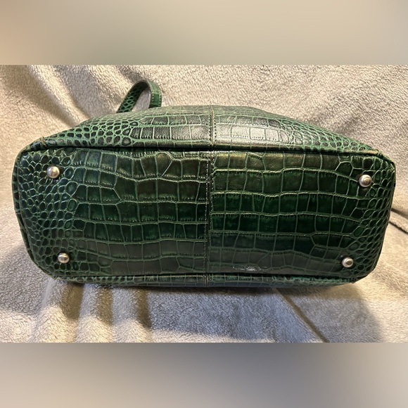 Patricia Nash 10th Anniversary Croc Embossed Leather Tassel Shoulder Bag